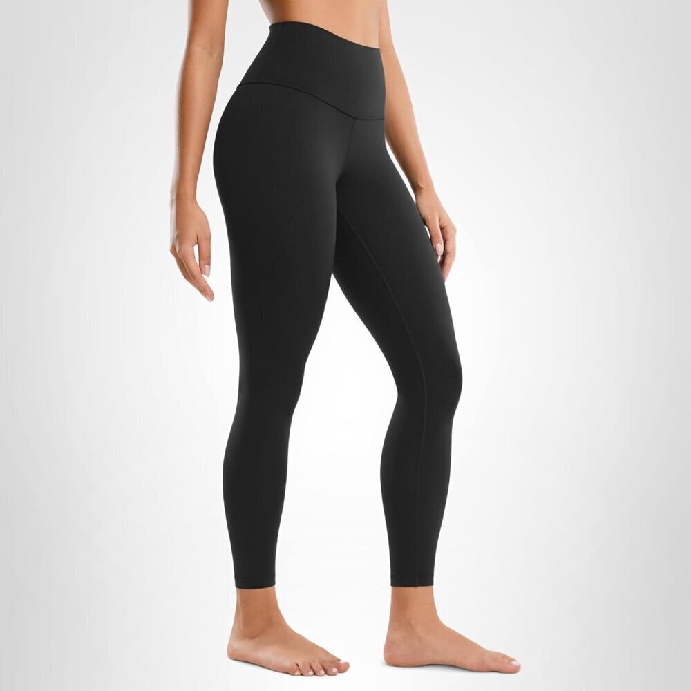 Women's Black Butter luxe Yoga Leggings 25" - High Waisted Soft - Picture 1 of 9